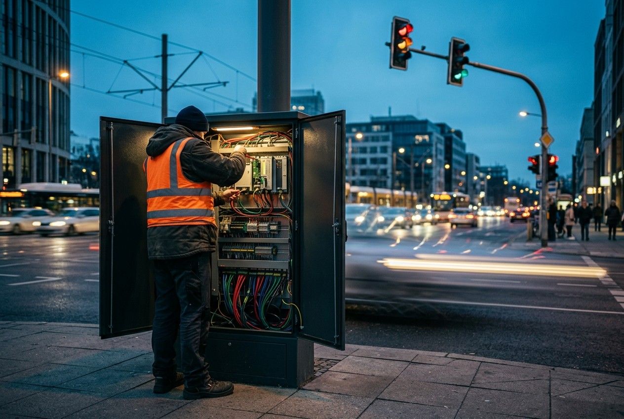 Field maintenance at a traffic signal controller cabinet